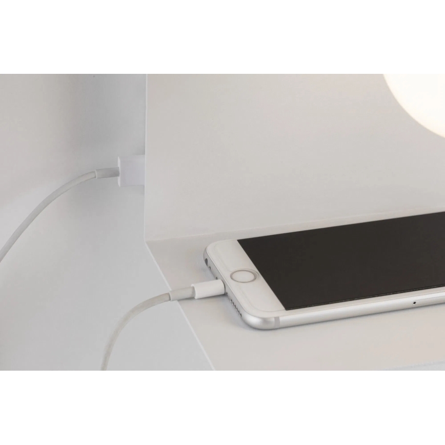 Paulmann 79812 - 1xE27/40W Zidno svetlo sa policom i USB CALVANI 230V belo