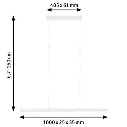 Paulmann 79901 - LED/42W prigušiva viseći luster na sajli LENTO 230V
