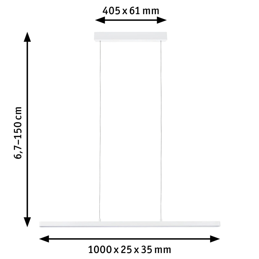 Paulmann 79903 - LED/43W prigušiva luster na sajli SMART LENTO 230V 2700-6000K