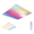 Paulmann 79910 - LED/31W RGBW prigušiva stropna svetiljka LORIA 230V 3000-6500K 59,5x59,5 cm bela + daljinski upravljač