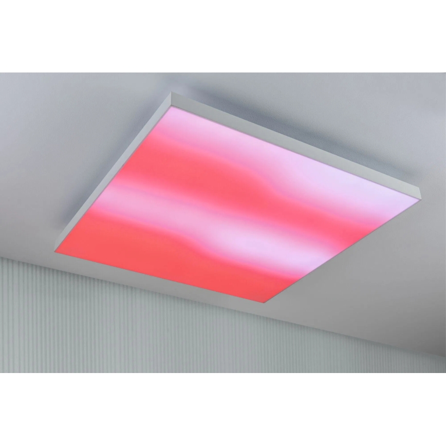 Paulmann 79910 - LED/31W RGBW prigušiva stropna svetiljka LORIA 230V 3000-6500K 59,5x59,5 cm bela + daljinski upravljač