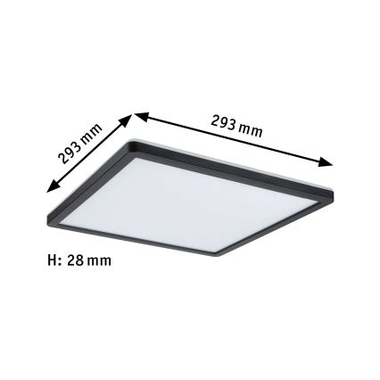 Paulmann 79921 - LED/16W prigušiva panel ATRIA 230V 3000K 29,3x29,3 cm crna