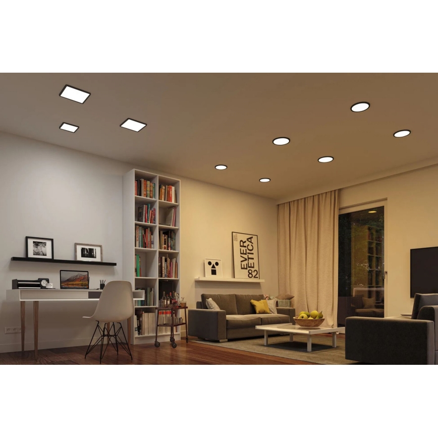 Paulmann 79967 - LED/16W IP44 prigušiva kupatilska ugradna lampa AREO 230V 23x23 cm crna