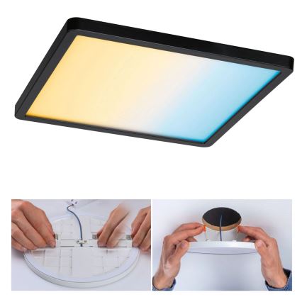 Paulmann 79967 - LED/16W IP44 prigušiva kupatilska ugradna lampa AREO 230V 23x23 cm crna