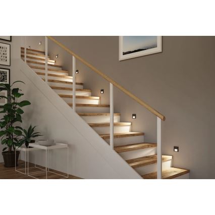 Paulmann 80001 - LED/1W svetlo za stepenište TSARO 230V Follow/crna