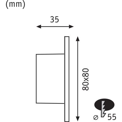 Paulmann 80001 - LED/1W svetlo za stepenište TSARO 230V Follow/crna