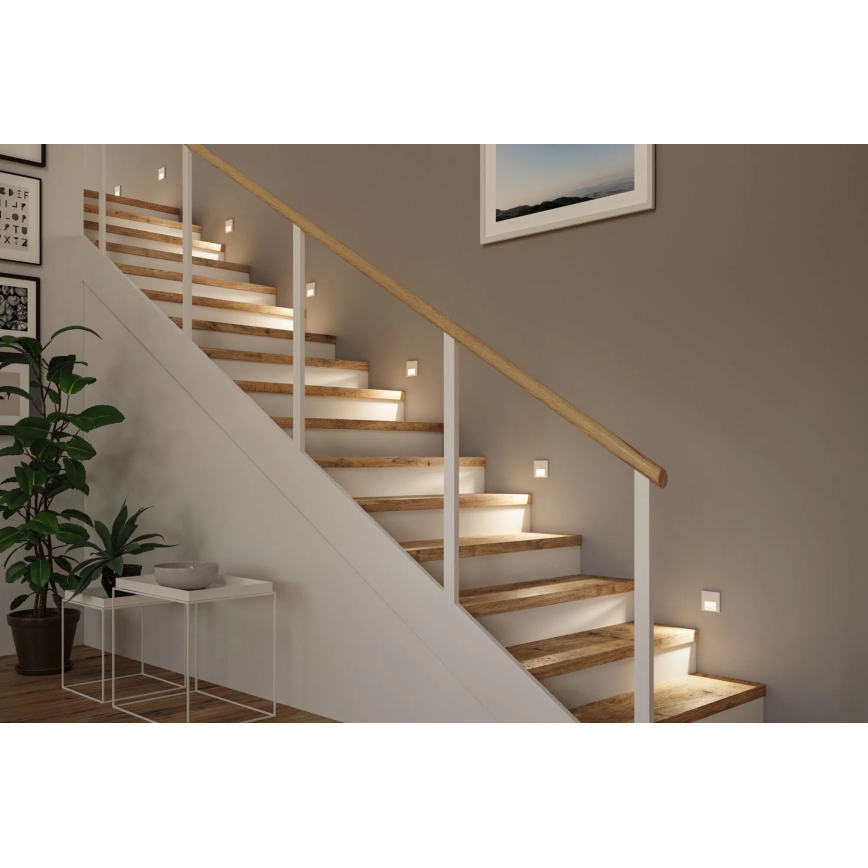 Paulmann 80002 - LED/1W Svetlo za stepenište sa senzorom TSARO 230V Lead/bela