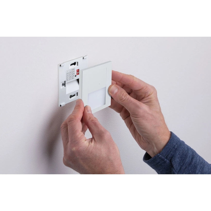 Paulmann 80002 - LED/1W Svetlo za stepenište sa senzorom TSARO 230V Lead/bela