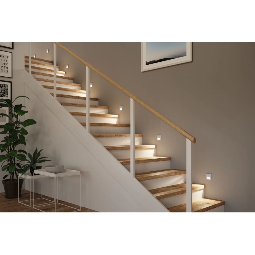Paulmann 80003 - LED/1W svetiljka za stepenište sa senzorom TSARO 230V Lead/matni hrom