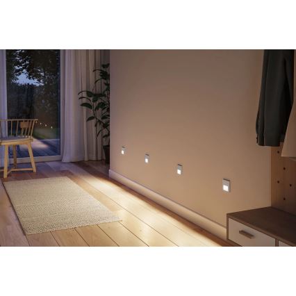 Paulmann 80003 - LED/1W svetiljka za stepenište sa senzorom TSARO 230V Lead/matni hrom