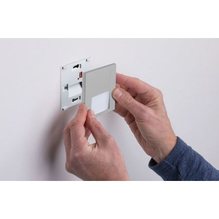 Paulmann 80003 - LED/1W svetiljka za stepenište sa senzorom TSARO 230V Lead/matni hrom