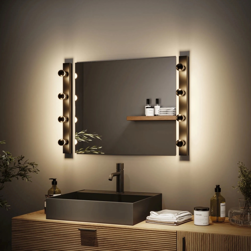 Paulmann 80099 - 4xE14/40W IP44 Kupatilsko osvetljenje za ogledalo REGULA 230V crno
