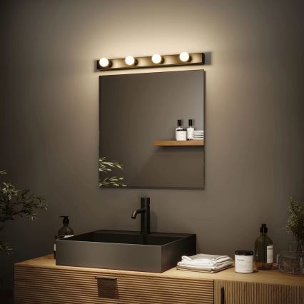Paulmann 80099 - 4xE14/40W IP44 Kupatilsko osvetljenje za ogledalo REGULA 230V crno