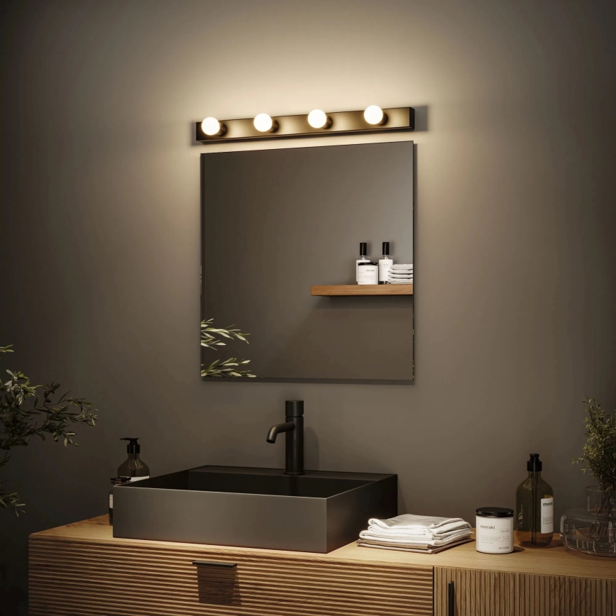 Paulmann 80099 - 4xE14/40W IP44 Kupatilsko osvetljenje za ogledalo REGULA 230V crno