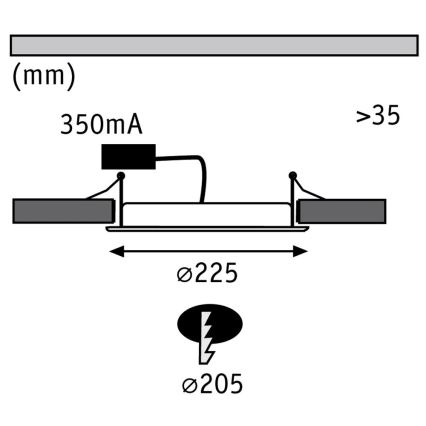 Paulmann 92034 - LED/14W ugradna svetiljka 230V