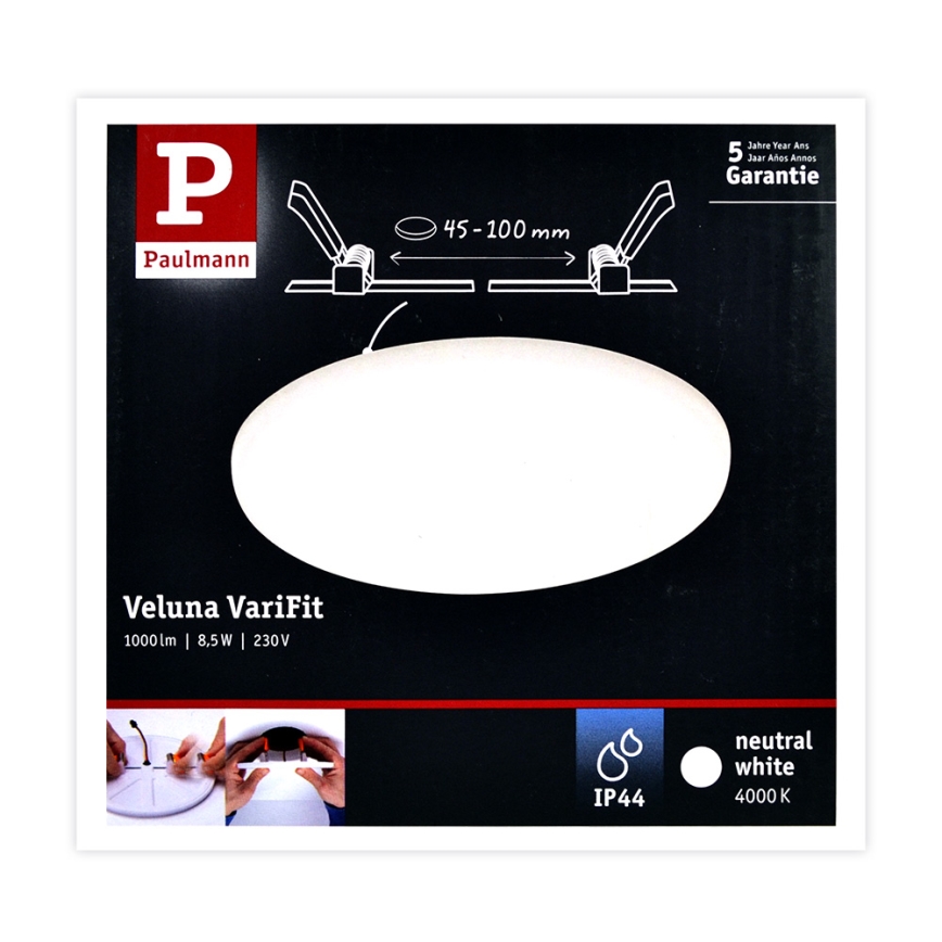 Paulmann 92391 - LED/8,5W IP44 Ugradno plafonsko svetlo za kupatilo VARIFIT 230V