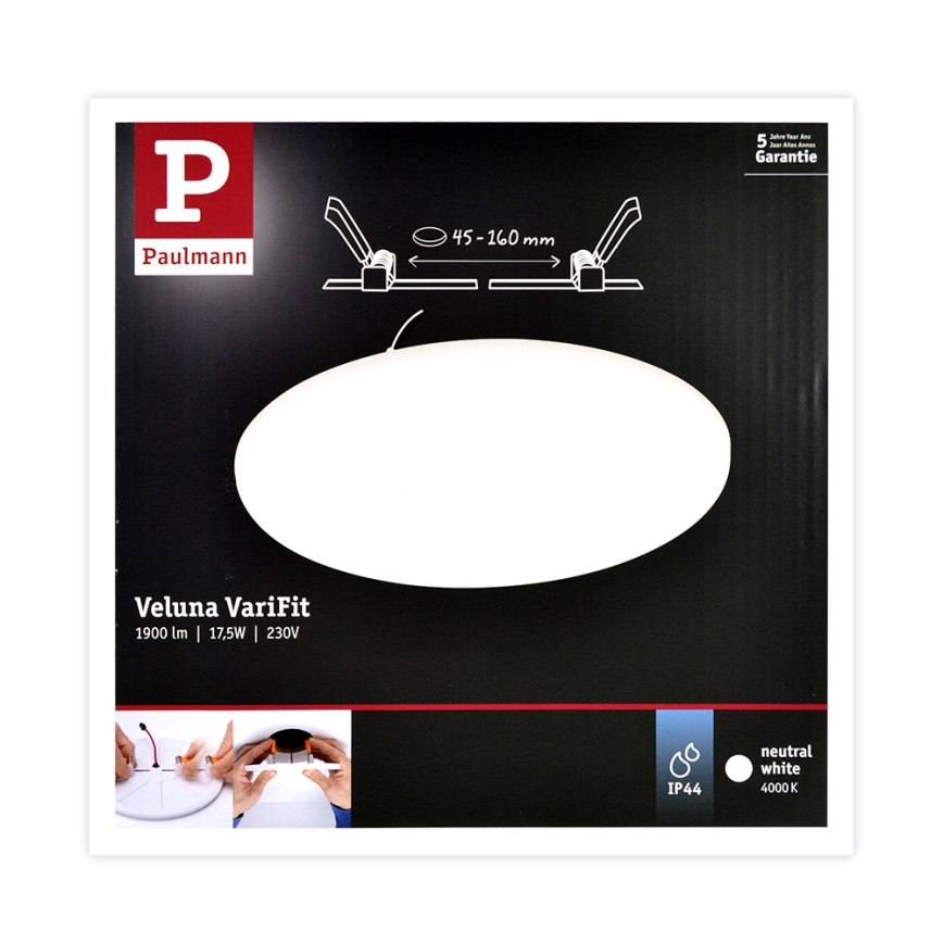 Paulmann 92392 - LED/17,5W IP44 Ugradno kupatilsko svetlo VARIFIT 230V