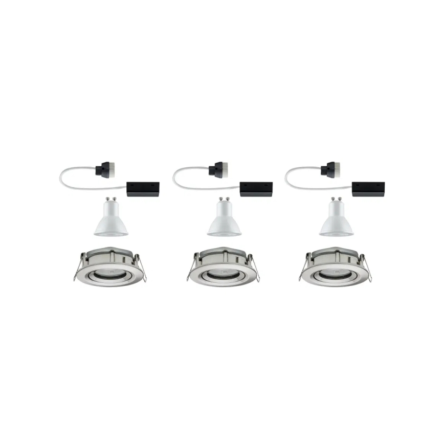 Paulmann 92900 - KOMPLET 3xGU10/7W IP65 prigušiva ugradna svetiljka za kupatilo NOVA 230V