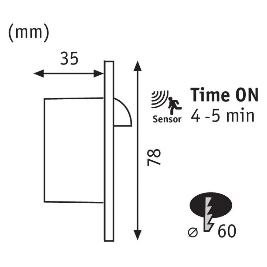 Paulmann 92925 - LED/2,7W Svetlo za stepenište sa senzorom WAND 230V 2700K