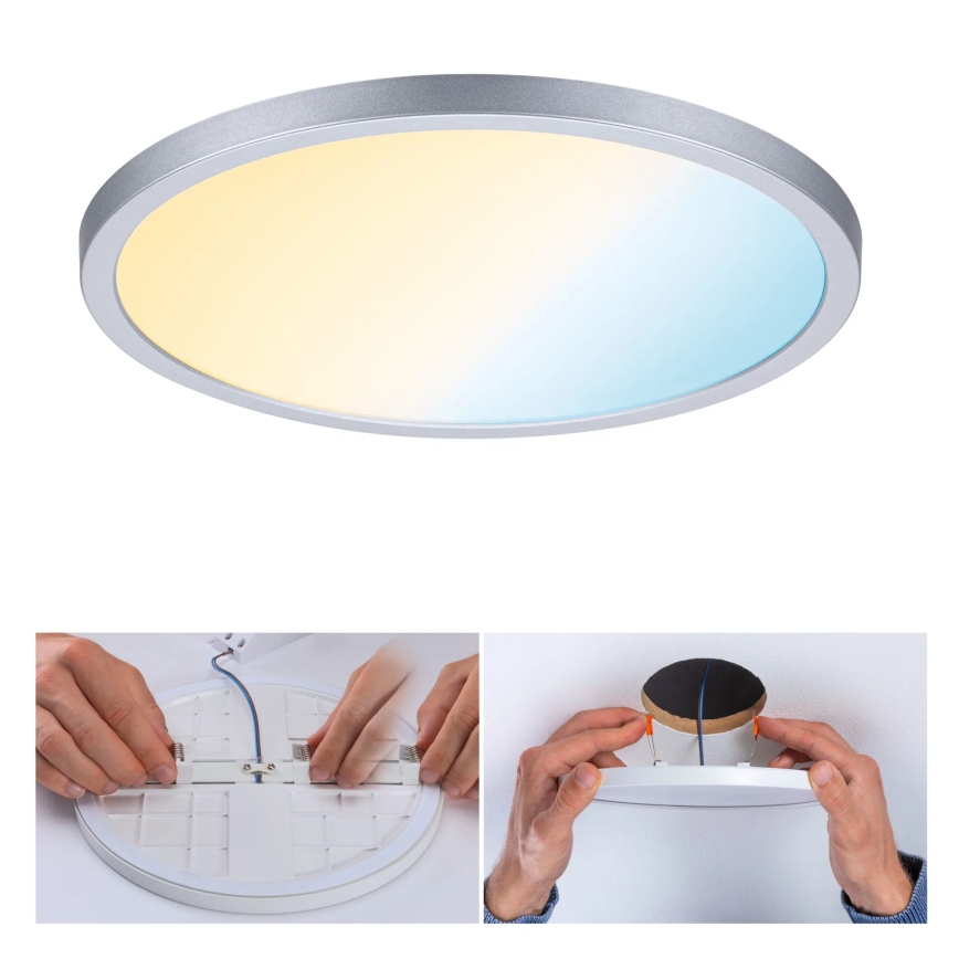 Paulmann 93046 - LED/16W IP44 prigušiva kupatilsko ugradno svetlo AREO 230V 3000-6500K fi 23 cm mat hrom