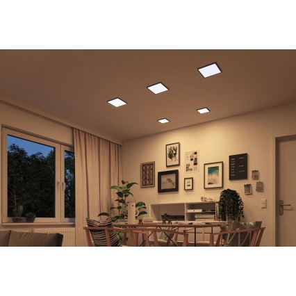 Paulmann 93101 - LED/13W IP44 Kupatilsko ugradno stropno svetlo AREO 230V 2000/3000/4000K 17,5x17,5 cm crno