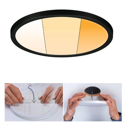 Paulmann 93102 - AREO LED ugradna kupatilska lampa 16W IP44, 230V, 2000/3000/4000K, Ø23 cm, crna