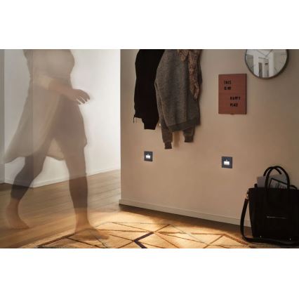 Paulmann  93135 - LED/1,2W svetlo za stepenište sa senzorom EDGE 230V, crne boje