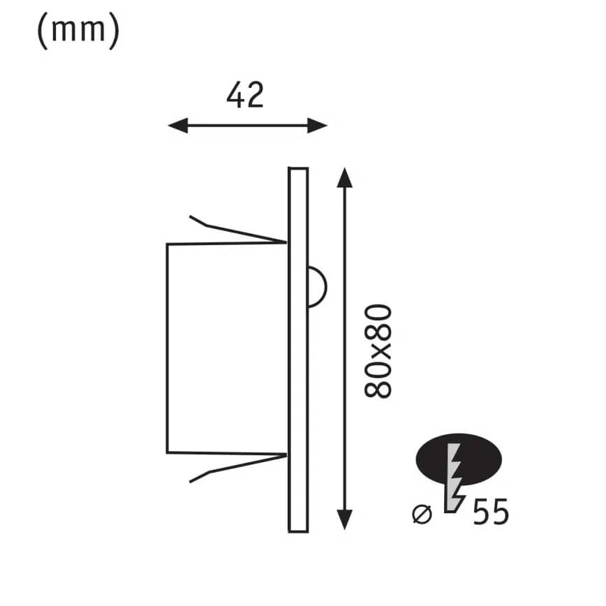 Paulmann  93135 - LED/1,2W svetlo za stepenište sa senzorom EDGE 230V, crne boje