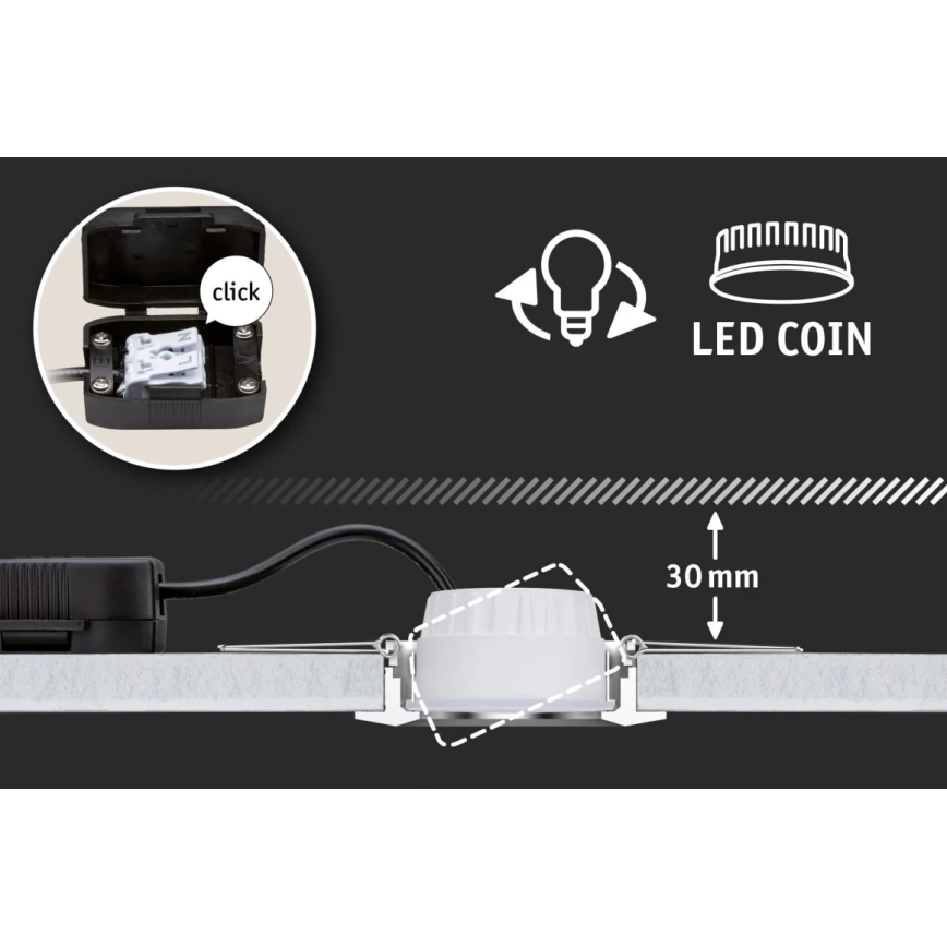 Paulmann 93379 - KOMPLET 3xLED/6W IP44 prigušiva ugradna kupatilska lampa GIL 230V