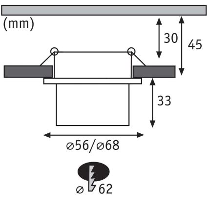 Paulmann 93379 - KOMPLET 3xLED/6W IP44 prigušiva ugradna kupatilska lampa GIL 230V