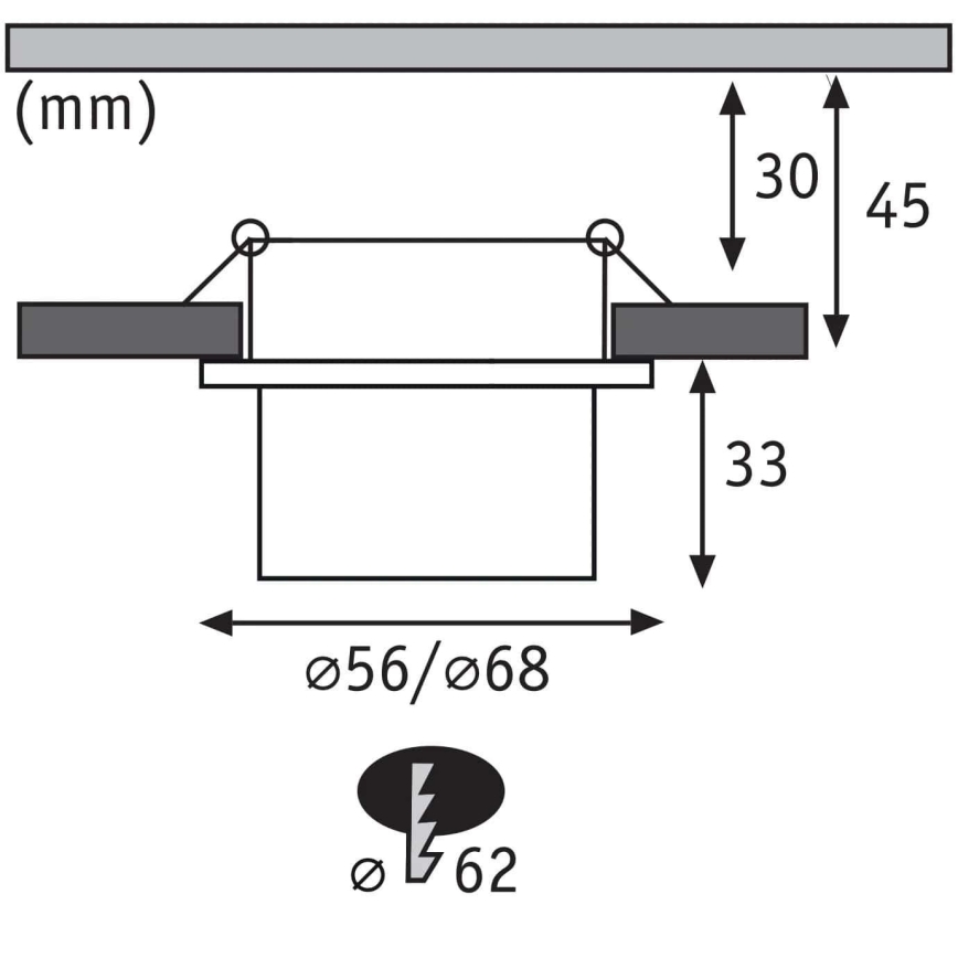 Paulmann 93379 - KOMPLET 3xLED/6W IP44 prigušiva ugradna kupatilska lampa GIL 230V