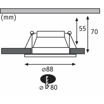 Paulmann 93404 - Komplet 3xLED/6,5W IP44 Prigušiva kupatilska ugradna stropna svetiljka COLE 230V