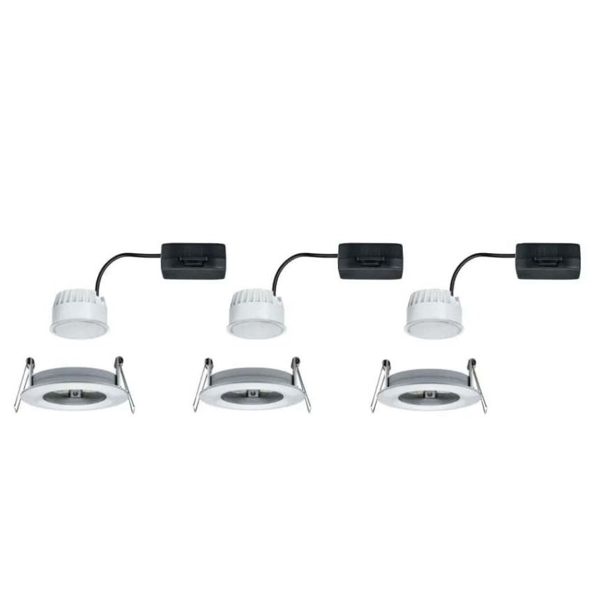 Paulmann 93462 - KOMPLET 3x LED/6W IP44 ugradne svetiljke za kupatilo NOVA 230V
