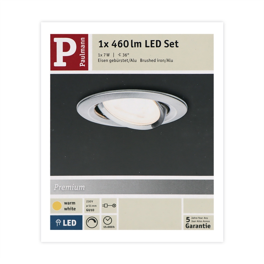 Paulmann 93603 - LED-GU10/7W IP23 prigušiva kupatilska ugradna plafonska svetiljka NOVA 230V