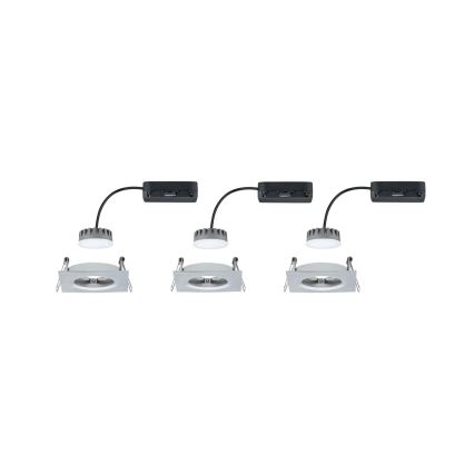 Paulmann 93895 - KOMPLET 3xLED/6W IP44 prigušiva ugradna stropna svetiljka za kupatilo NOVA 230V