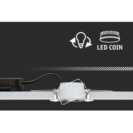 Paulmann 93895 - KOMPLET 3xLED/6W IP44 prigušiva ugradna stropna svetiljka za kupatilo NOVA 230V