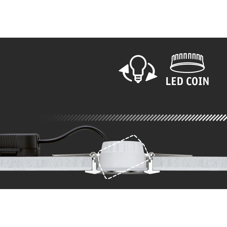 Paulmann 93895 - KOMPLET 3xLED/6W IP44 prigušiva ugradna stropna svetiljka za kupatilo NOVA 230V