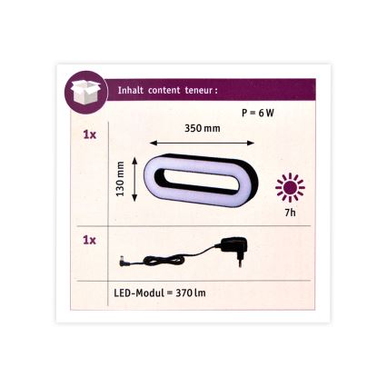 Paulmann 93933 - LED/6W IP44 prigušiva prenosiva spoljna lampa MOVAL 230V