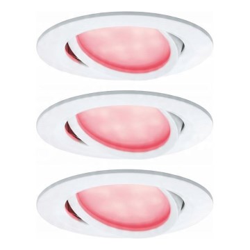 Paulmann 93940 - Komplet 3x LED RGBW/2W IP23 prigušiva kupatilska ugradna svetiljka 230V