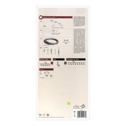 Paulmann 94134 - Komplet 5x GU5,3/10W sajlni sistem MAC 230V, beo