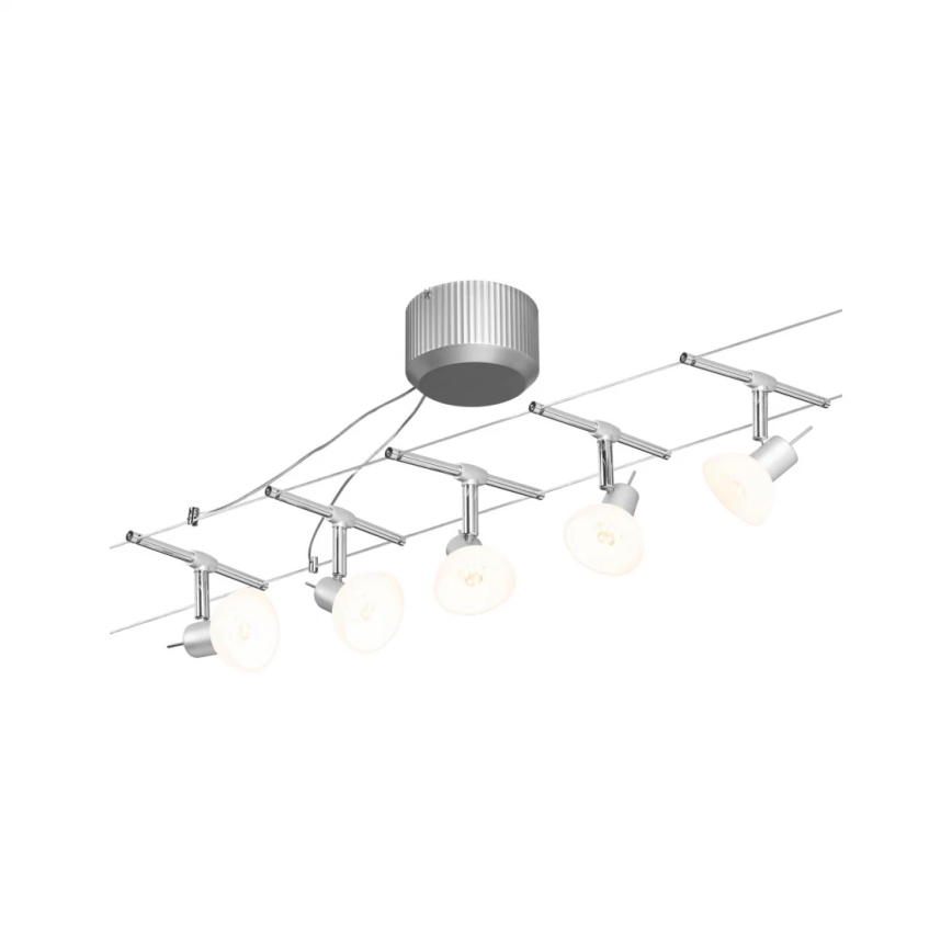 Paulmann 94136 - Set od 5x GU5.3/10W, kompletan sajlni sistem SHEELA 230V, sjajni hrom