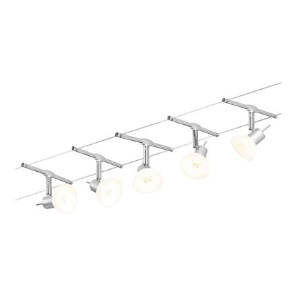 Paulmann 94136 - Set od 5x GU5.3/10W, kompletan sajlni sistem SHEELA 230V, sjajni hrom