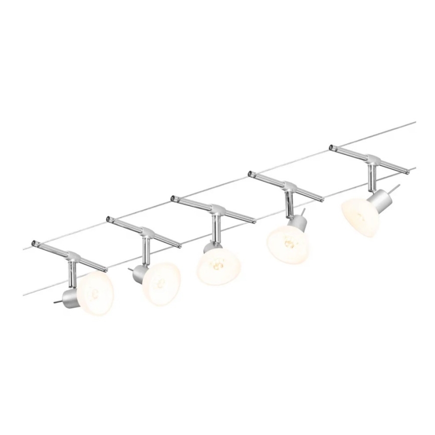 Paulmann 94136 - Set od 5x GU5.3/10W, kompletan sajlni sistem SHEELA 230V, sjajni hrom
