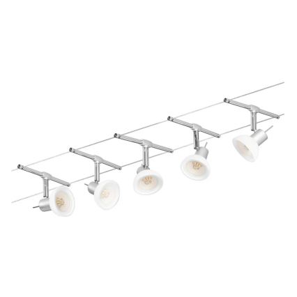 Paulmann 94136 - Set od 5x GU5.3/10W, kompletan sajlni sistem SHEELA 230V, sjajni hrom
