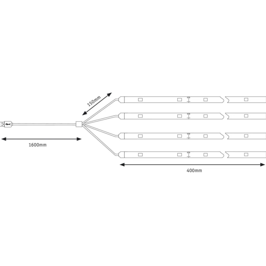 Paulmann 94208 - LED/1,8W Osvetljenje za suncobran PARASOL 5V/USB 1,6m