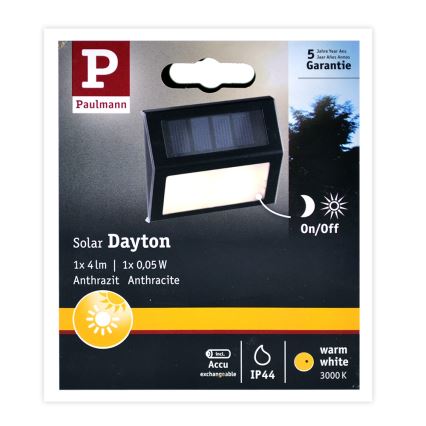 Paulmann 94234 - LED/0,05W IP44 Spoljna solarna svetiljka DAYTON 1,2V 400 mAh