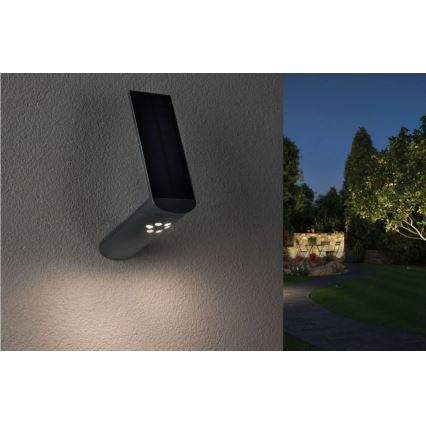 Paulmann 94261 - LED/1,2W IP44 Solarno zidno svetlo sa senzorom ILIAS 3,7V 1800 mAh