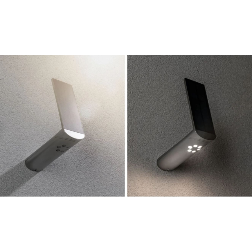 Paulmann 94261 - LED/1,2W IP44 Solarno zidno svetlo sa senzorom ILIAS 3,7V 1800 mAh