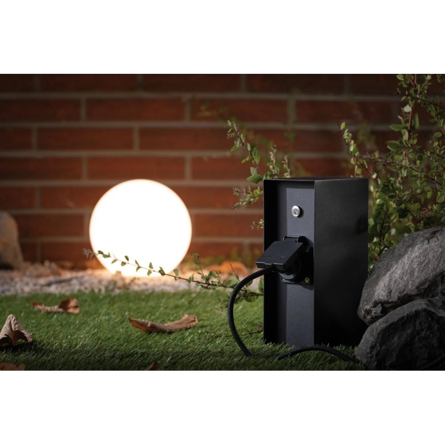 Paulmann 94315 -Vanjski stub s utičnicama i senzorom sumraka RIO 3Z SCHUKO 230V IP44