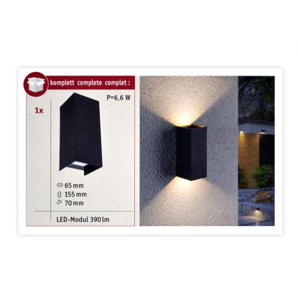 Paulmann 94326 - 2xLED/2,8W IP44 Spoljašnje zidno svetlo FLAME 230V